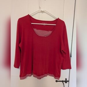 ♥️ Kim Rogers Cotton Top red with white stripes comfort, breathable, vacation